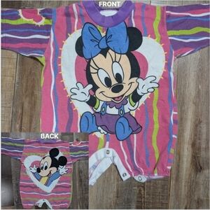 Make An Offer - Rare Vintage Disney Onesie Romper - Minnie & Mickey Baby Romper.